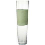 J-line - Vaas Delph Glas Transparant/groen Large - 17x17x60cm