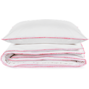 Overstrekset percal katoen pink stitches 260x220cm + 2/60x70cm