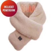 USB Verwarmde Sjaal Inclusief Powerbank - Beige - Katoen - L80 x B11 c...