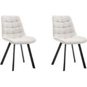 Eetkamerstoel Felix Boucle Creme Set van 2