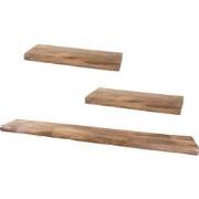 Wandplank Pure Mangohout - Set van 3 Groot