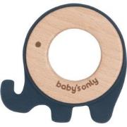 Baby's Only Houten baby bijtring - Bijtspeeltje olifant - Vintage Blue