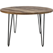 HSM Collection-Ronde Eettafel Valencia-120x120x77-Naturel/Zwart-Mango/...