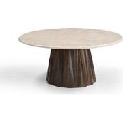 Salontafel Rond 75cm - Marmer/Mangohout - Faiza