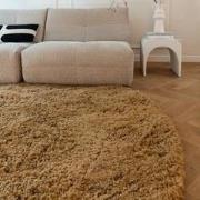 Rond Hoogpolig Vloerkleed Pilo Caramel Polyester Interieur05 Geel,Brui...