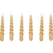 Mica Decorations Twist Kaars - Set van 6 - H15 x Ø2,2 cm - Lichtbruin,...