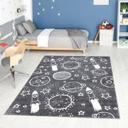 Tapijtenloods Vloerkleed Space Laagpolig Anime Kids Grijs- 190x280 CM