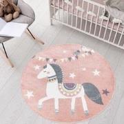 Tapijtenloods Vloerkleed Pony Rond Laagpolig Anime Kids Roze- 160 CM R...