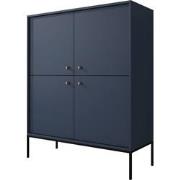 Meubella Dressoir Moreno - Blauw - 104 cm - Hoog