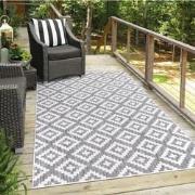 Tapijtenloods Sun In- & Outdoor Vloerkleed Laagpolig Modern Grijs Wit-...