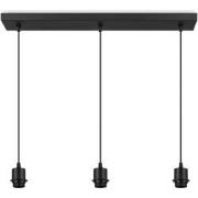 Metaal kroonluchter - Industrie hanglamp - Zwart - Met 3 pcs lampvoete...