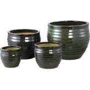 PTMD Bloempot Triston - 46x46x37 cm - Keramiek - Groen - Set van 4