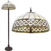 LumiLamp Tiffany Vloerlamp  Ø 46x166 cm  Wit Kunststof Glas Staande La...