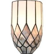 LumiLamp Wandlamp Tiffany  18x27 cm Grijs Glas Tiffany Lampen