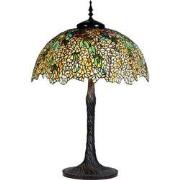 LumiLamp Tiffany Tafellamp  Ø 56x83 cm Geel Glas Tiffany Bureaulamp