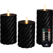 Stompkaars swirl wax led bewegende vlam met afstandsbediening set van ...