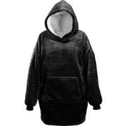 Oversized fleece hoodie zwart