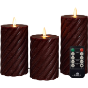 Stompkaars swirl wax led bewegende vlam met afstandsbediening set van ...