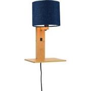 Wandlamp Andes - Bamboe/Blauw - 19x24x36cm