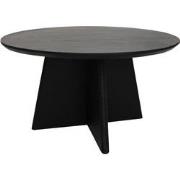 HSM Collection-Ronde Salontafel Kruispoot-80x80x45-Zwart-Mango