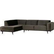 BePureHome Statement Hoekbank Links - Velvet - Warm Groen - 77x274x210