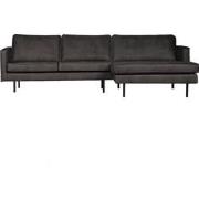 BePureHome Rodeo Chaise Longue Rechts - Eco-leder - Zwart - 85x300x155