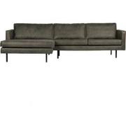 BePureHome Rodeo Chaise Longue Links - Eco-leder - Army - 85x300x155