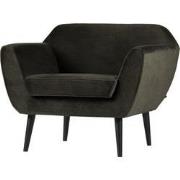 WOOOD Rocco Fauteuil - Velvet - Warm Groen - 75x92x81