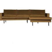 BePureHome Rodeo Chaise Longue Rechts - Velvet - Honinggeel