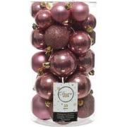 Kerstballen Mix 30 st. - Velours Roze