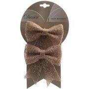 Kerstboom Strik Glitter 2 stuks - Naturel