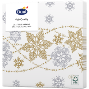 Servetten Snow Glitter White 3-laags tissue 24 x 24 cm