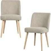 vtwonen Force Eetkamerstoelen - Bouclé - Naturel - Set van 2