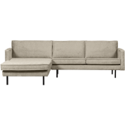 BePureHome Chaise Longue Rechts - Velvet - Wheatfield - 85x300x155