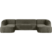 BePureHome Sloping U-Vorm Bank - Velvet - Frost - 77x339x225