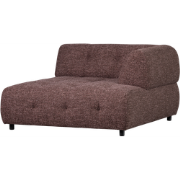 WOOOD Louis 1,5-Zits Chaise Longue - Polyester - Mauve - 73x122x140