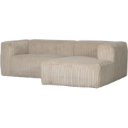 WOOOD Bean Chaise Longue Rechts - Ribstof - Travertin - 73x254x178