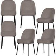 BePureHome Vogue Eetkamerstoelen - Velvet - Nougat - Set van 6