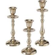 Boltze Kandelaar Vicco set 3 dlg. alu rond 15-23cm hoog champagne