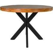 HSM Collection-Ronde Eettafel Melbourne-100x100x76-Bruin/Zwart-Mango/M...