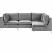 Beliani EVJA - Modulaire Sofa-Grijs-Fluweel