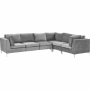 Beliani EVJA - Modulaire Sofa-Grijs-Fluweel