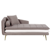 Beliani GONESSE - Chaise longue-Bruin-Fluweel