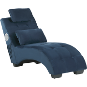 Beliani SIMORRE - Chaise longue-Blauw-Fluweel