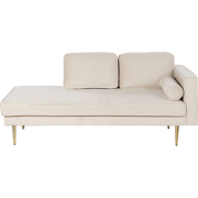 Beliani MIRAMAS - Chaise longue-Beige-Fluweel