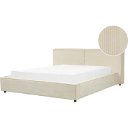 Beliani LINARDS - Tweepersoonsbed-Beige-Corduroy