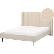 Beliani VILLETTE - Tweepersoonsbed-Beige-Bouclé