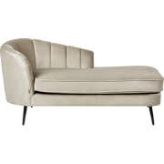 Beliani ALLIER - Chaise longue-Beige-Fluweel