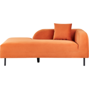 Beliani LE CRAU - Chaise longue-Oranje-Fluweel