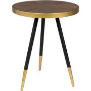 Housecraft Living Denise Bijzettafel Hout Rond 44 cm Bruin/ Goud